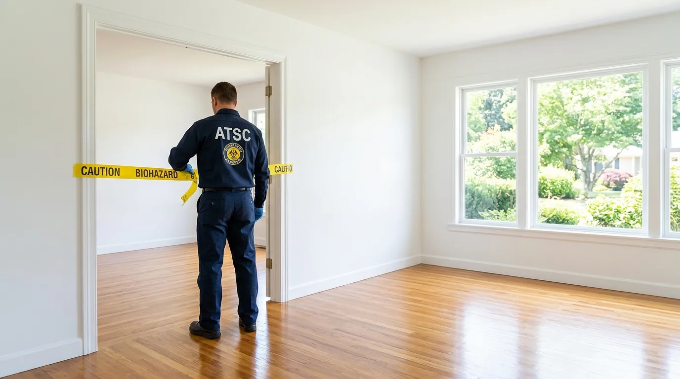 Certified biohazard cleanup crew performing Decomposition Cleanup in Sparta